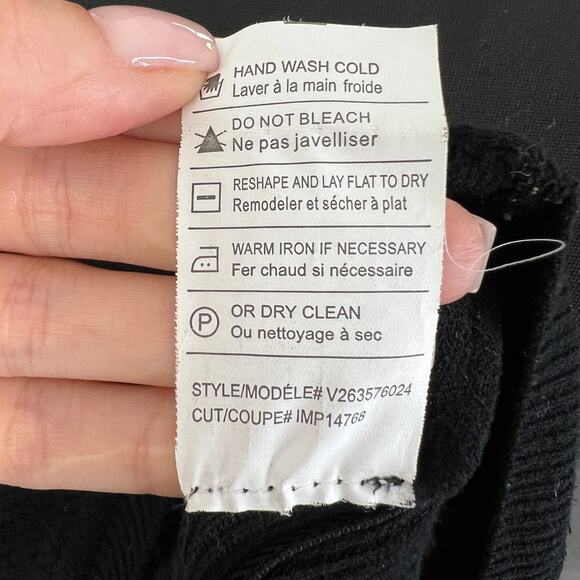 VINCE Black Ribbed Knit Crewneck Side Zip Pullover Sweater V263576024 Women XS - Picture 8 of 8